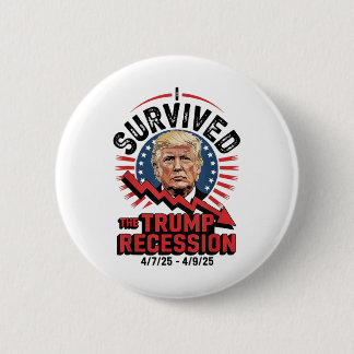 Badge Rond 5 Cm J'Ai Survécu À La Récession De Trump 4 7 25 - 4 9