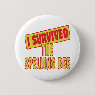 BADGE ROND 5 CM J'AI SURVÉCU À L'ABEE D'ORTHOGRAPHIE