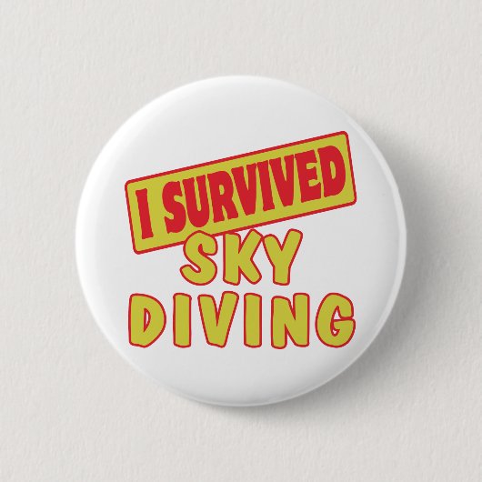 BADGE ROND 5 CM J'AI SURVÉCU AU SKYDIVING (Devant)