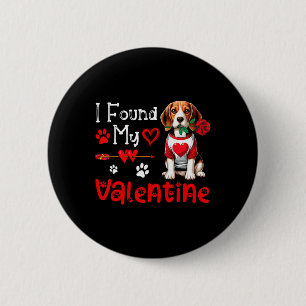 Badge Rond 5 Cm J'ai trouvé mon beagle de la Saint-Valentin avec u