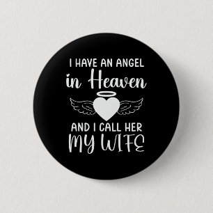 Badge Rond 5 Cm J'Ai Un Ange Au Ciel Et Je L'Appelle Ma Femme M