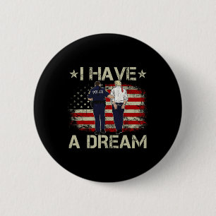 Badge Rond 5 Cm J'Ai Un Rêve Drôle, La Police Trump Dit Humour Quo