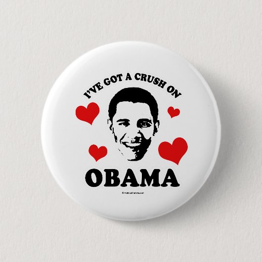 BADGE ROND 5 CM J'AI UNE COUCHE SUR OBAMA (Devant)