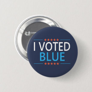Badge Rond 5 Cm J'ai voté bleu démocrate