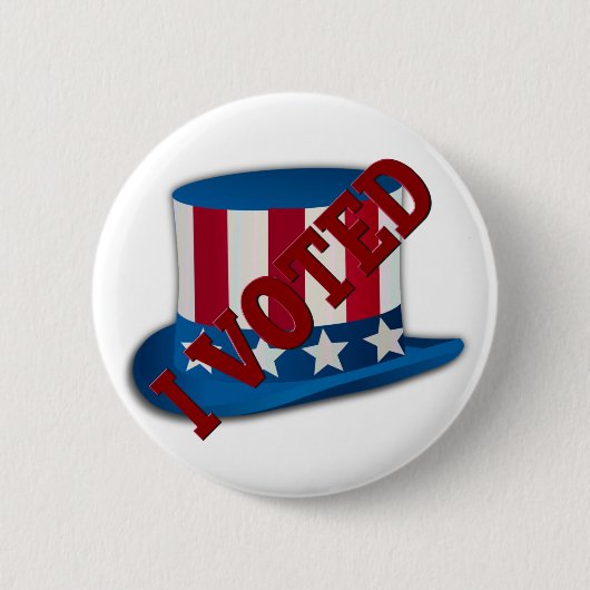 Badge Rond 5 Cm J'Ai Voté Élection Casquette Américain Rouge Blanc (Devant)