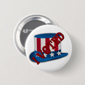 Badge Rond 5 Cm J'Ai Voté Élection Casquette Américain Rouge Blanc (Devant & derrière)