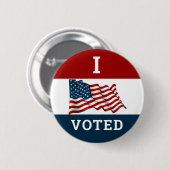 Badge Rond 5 Cm J'Ai Voté Les Élections De 2024 Avec Drapeau Améri (Devant & derrière)
