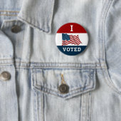 Badge Rond 5 Cm J'Ai Voté Les Élections De 2024 Avec Drapeau Améri (En situation)