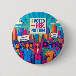 Badge Rond 5 Cm J'ai voté pour ELLE