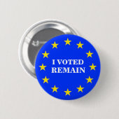 BADGE ROND 5 CM J'AI VOTÉ RESTE INSIGNE D'UE (Devant & derrière)