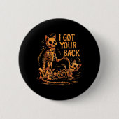 Badge Rond 5 Cm J'Ai Votre Ck Drôle Halloween Chat Skeleton Skelet (Devant)