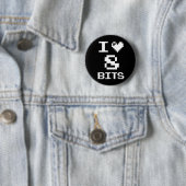 Badge Rond 5 Cm J'aime 8 bits (En situation)