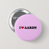 BADGE ROND 5 CM J'AIME AARON (Devant & derrière)