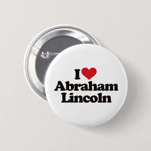 Badge Rond 5 Cm J'aime Abraham Lincoln (Devant & derrière)