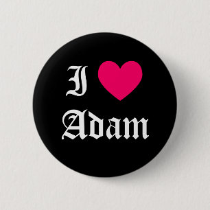 Badge Rond 5 Cm J'aime Adam