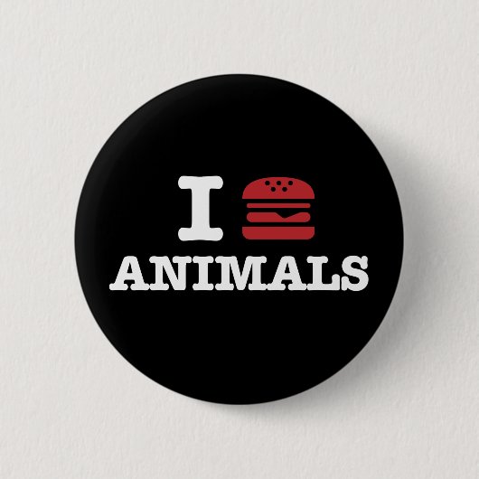 Badge Rond 5 Cm j'aime animals2 (Devant)