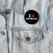 Badge Rond 5 Cm j'aime animals2 (En situation)