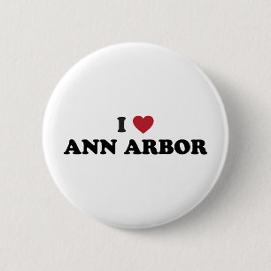 Badge Rond 5 Cm J'aime Ann Arbor Michigan