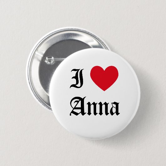 Badge Rond 5 Cm J'aime Anna (Devant & derrière)