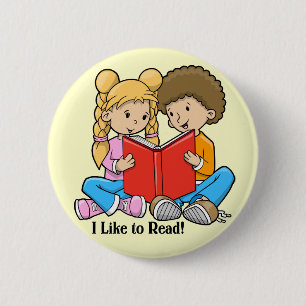 Badge Rond 5 Cm J'aime au bouton lu