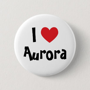 Badge Rond 5 Cm J'aime Aurora