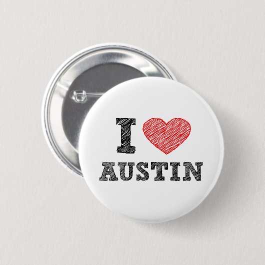 Badge Rond 5 Cm J'aime Austin (Devant & derrière)