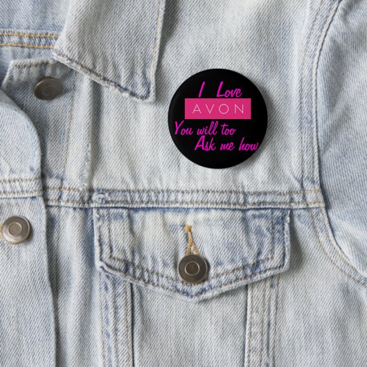 Badge Rond 5 Cm J'AIME Avon (En situation)