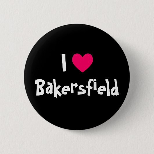 Badge Rond 5 Cm J'aime Bakersfield (Devant)