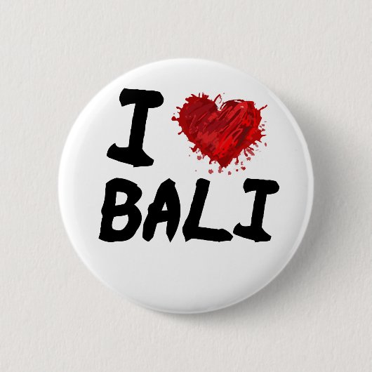 Badge Rond 5 Cm J'aime Bali (Devant)