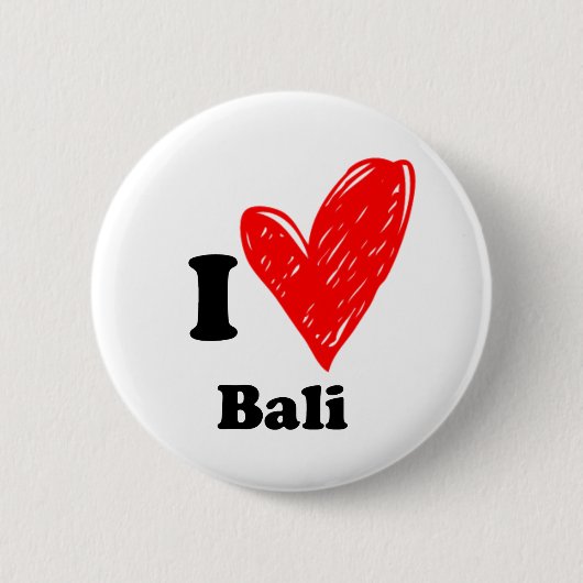 Badge Rond 5 Cm J'aime Bali (Devant)