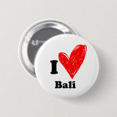 Badge Rond 5 Cm J'aime Bali (Devant & derrière)