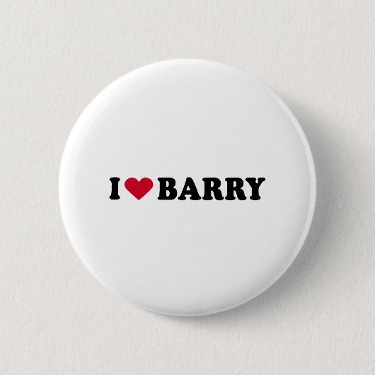 BADGE ROND 5 CM J'AIME BARRY (Devant)