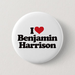 Badge Rond 5 Cm J'aime Benjamin Harrison