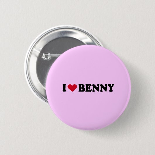 BADGE ROND 5 CM J'AIME BENNY (Devant & derrière)