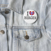 Badge Rond 5 Cm J'aime Bergen (En situation)