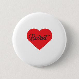 Badge Rond 5 Cm J'aime Beyrouth - Liban