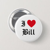 Badge Rond 5 Cm J'aime Bill (Devant & derrière)