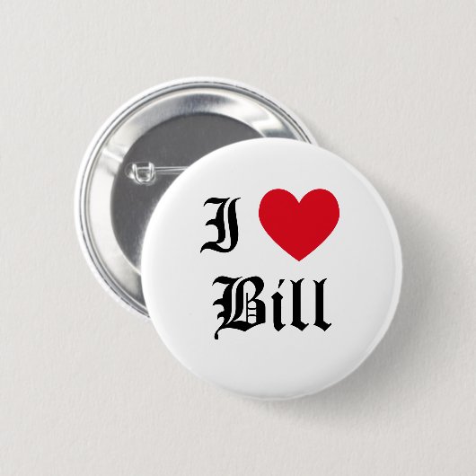 Badge Rond 5 Cm J'aime Bill (Devant & derrière)