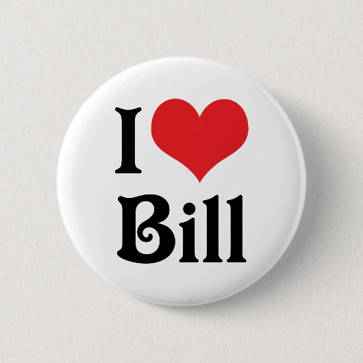 Badge Rond 5 Cm J'aime Bill (Devant)