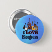 BADGE ROND 5 CM J'AIME BLUEGRASS-BUTTON (Devant & derrière)