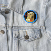 Badge Rond 5 Cm J'aime Bob le chien ! (En situation)