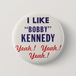 Badge Rond 5 Cm J'Aime Bobby Kennedy Ouais Ouais Ouais Ouais Ouais