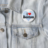 Badge Rond 5 Cm J'aime Boston (En situation)