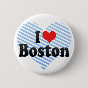 Badge Rond 5 Cm J'aime Boston