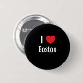 Badge Rond 5 Cm J'aime Boston (Devant & derrière)