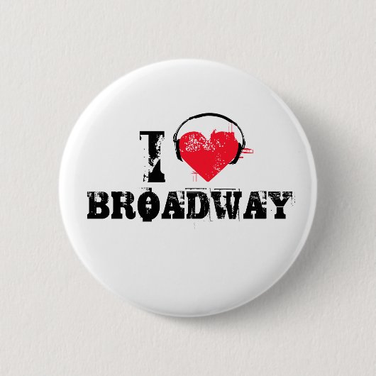 Badge Rond 5 Cm J'aime Broadway (Devant)