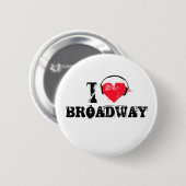 Badge Rond 5 Cm J'aime Broadway (Devant & derrière)
