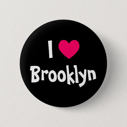 Badge Rond 5 Cm J'aime Brooklyn (Devant)