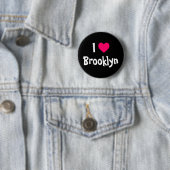 Badge Rond 5 Cm J'aime Brooklyn (En situation)