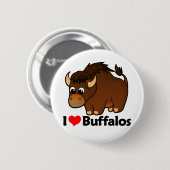 Badge Rond 5 Cm J'aime Buffalo (Devant & derrière)